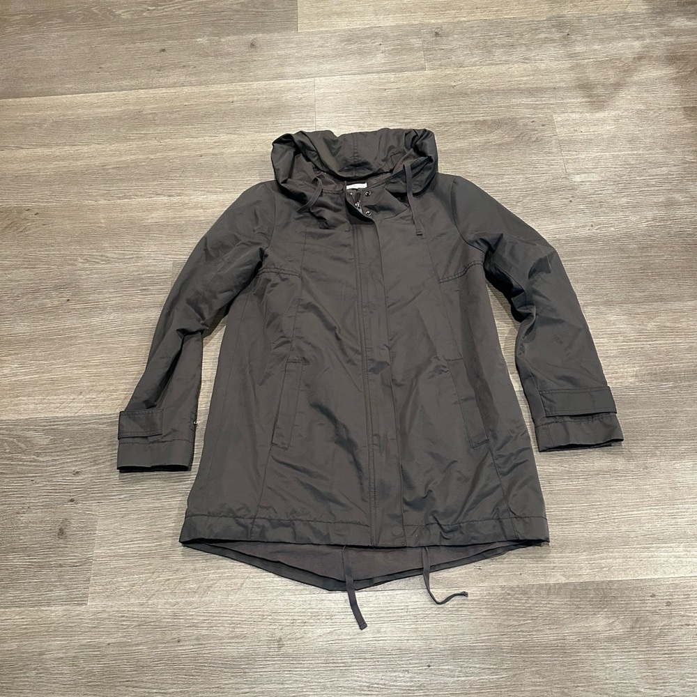 Eileen Fisher Cotton/Nylon Olive/Kelp/Army Green Trench Long Lightweight Jacket